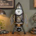 Vintage Metal Rocket Mantel Clock