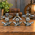 Set Of 3 Wise Steampunk Skeleton Ornaments