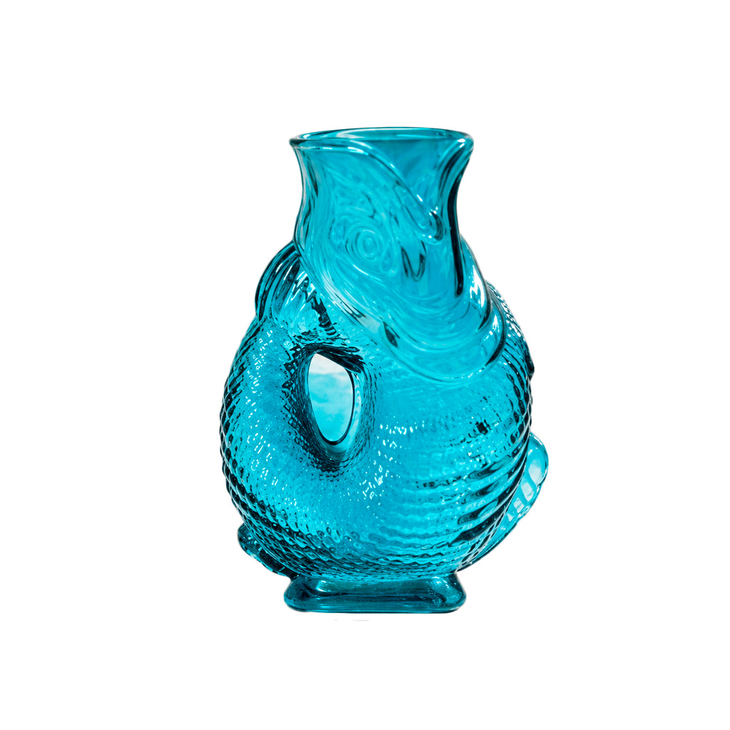 Eclectic Blue Glass Fish Vase