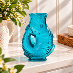 Eclectic Blue Glass Fish Vase