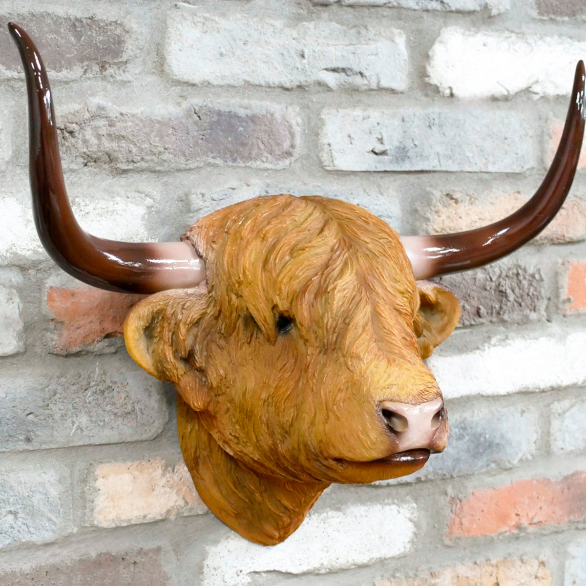 Large Brown Highland Cow Head Wall Decor