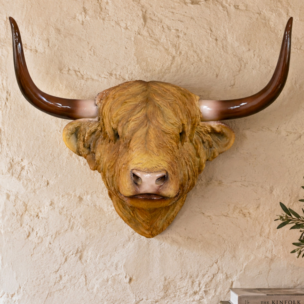 Large Brown Highland Cow Head Wall Decor