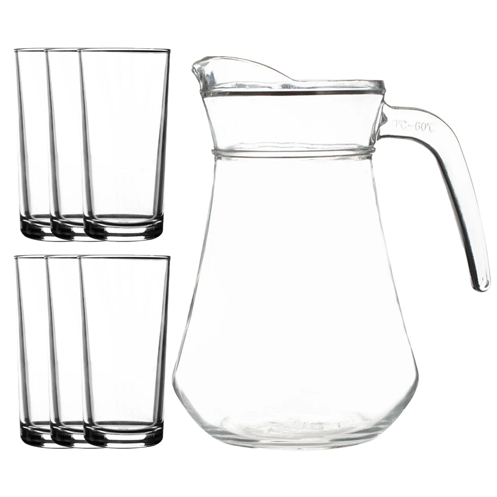 Glass Jug & 6 Tumblers Set