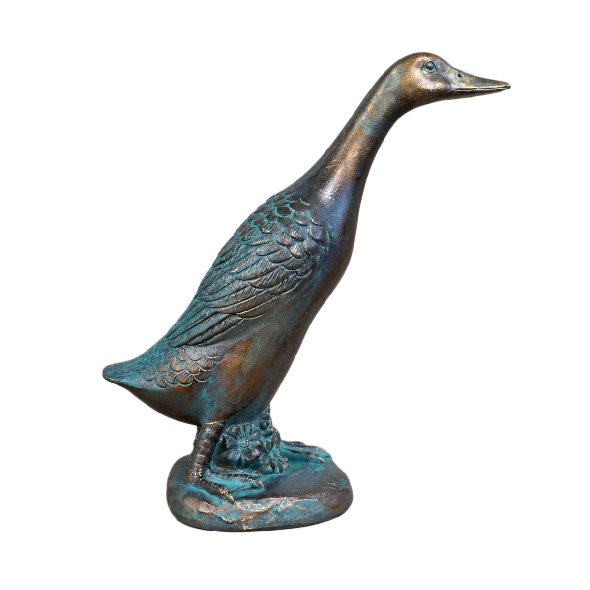 Verdigris Bronze Resin Duck Ornament