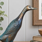 Verdigris Bronze Resin Duck Ornament