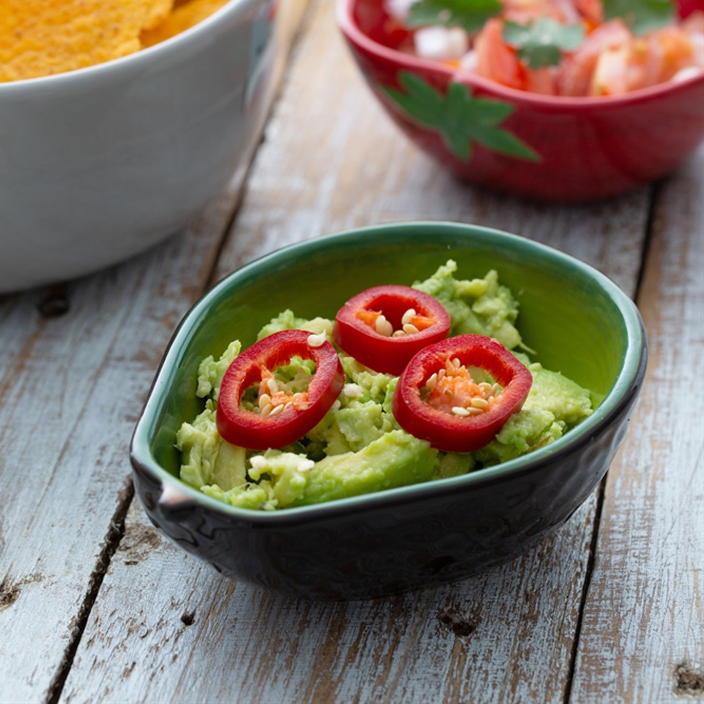 Set Of 3 World Food Dip Bowls