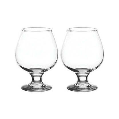 Set Of 2 Large Stemmed Brandy Glasses