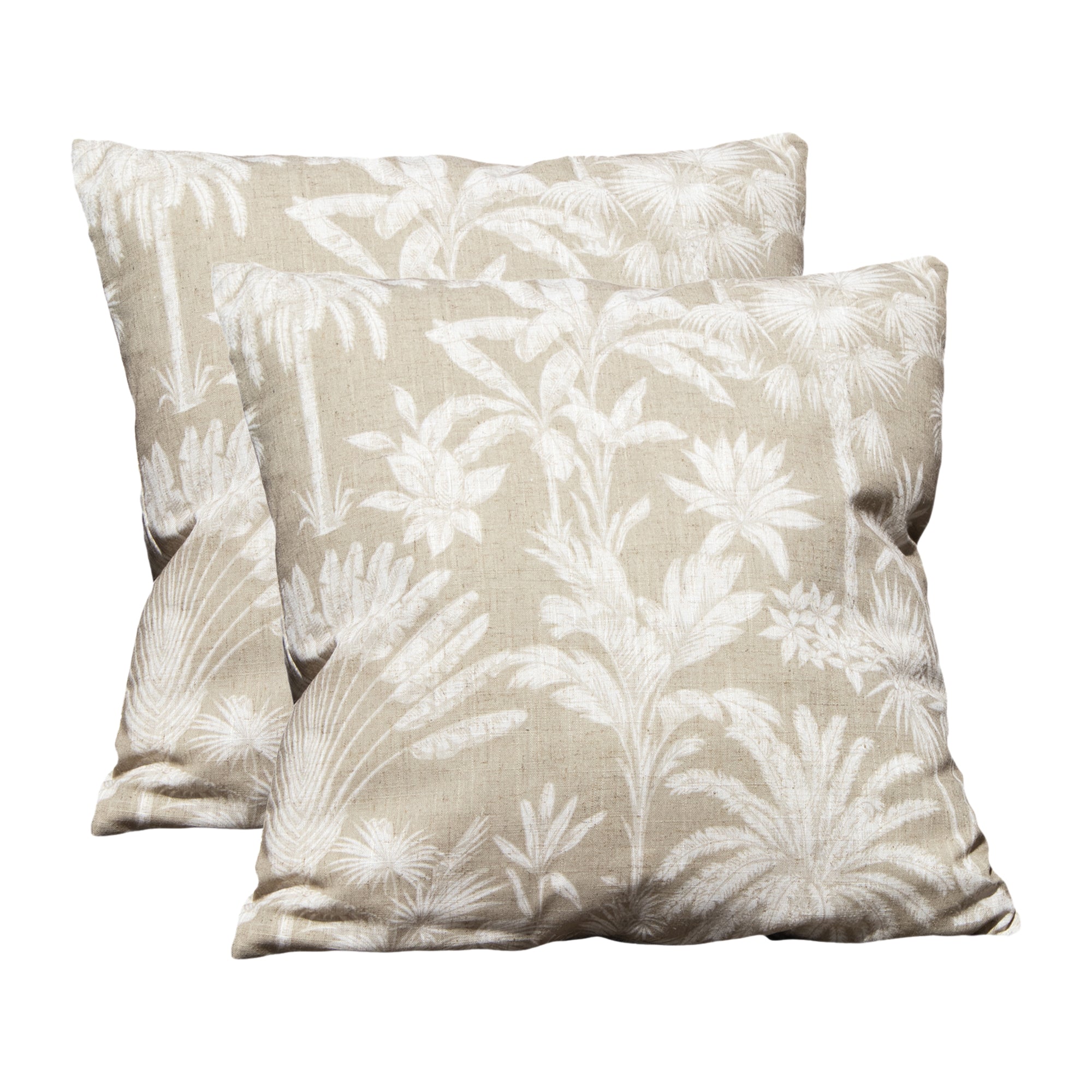 Set Of 2 Brown Floral Outdoor Cushions