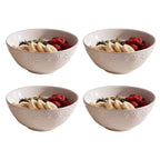 Set Of 4 White Daisy Cereal Bowls