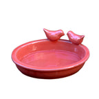 Desert Red Oval Ceramic Bird Bath