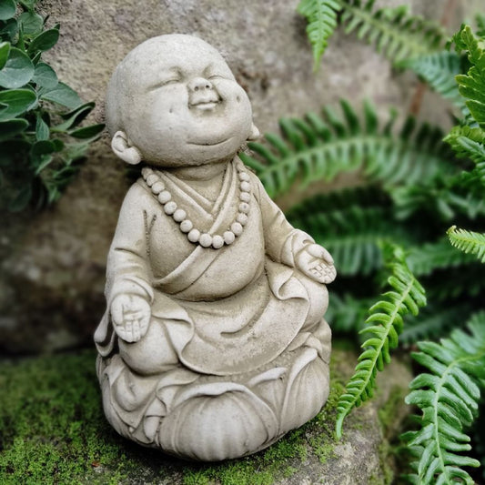 Heavy Stone Zen Monk Sculpture