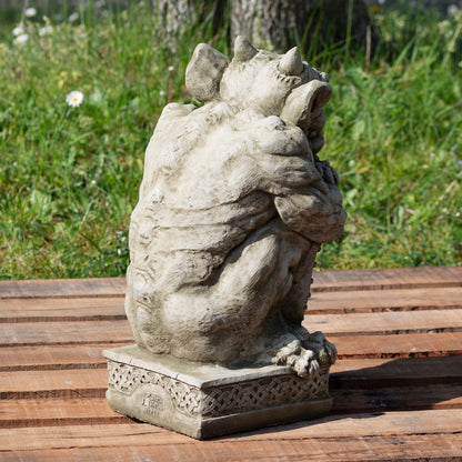 Heavy Stone Shield Gargoyle Statue