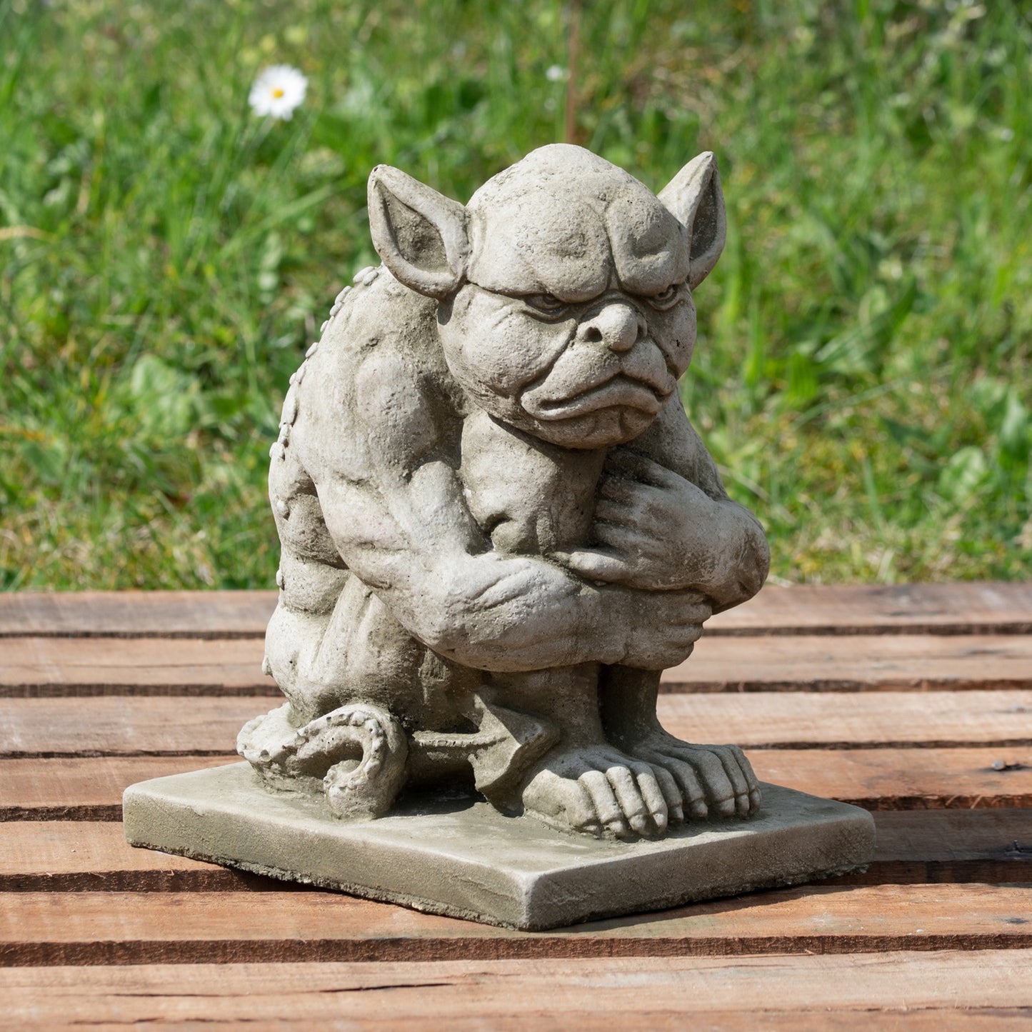 Stone Grumpy Gargoyle Sculpture