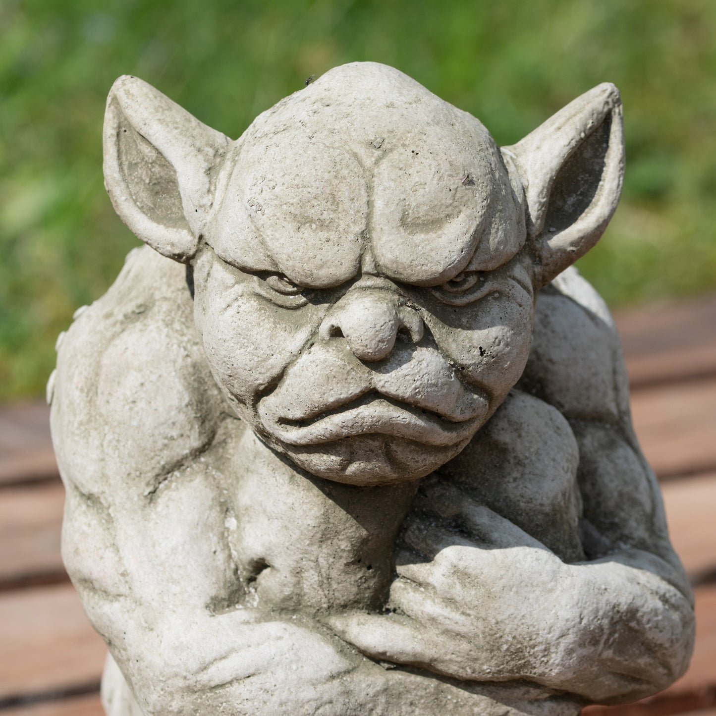 Stone Grumpy Gargoyle Sculpture