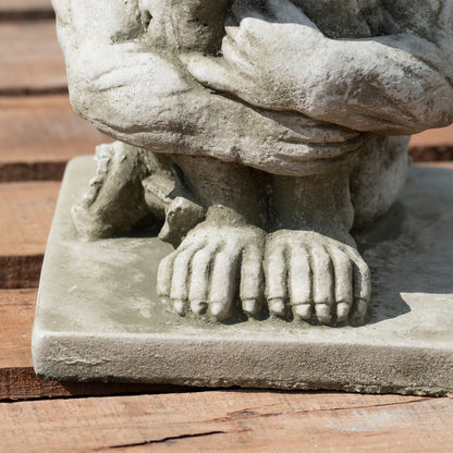 Stone Grumpy Gargoyle Sculpture