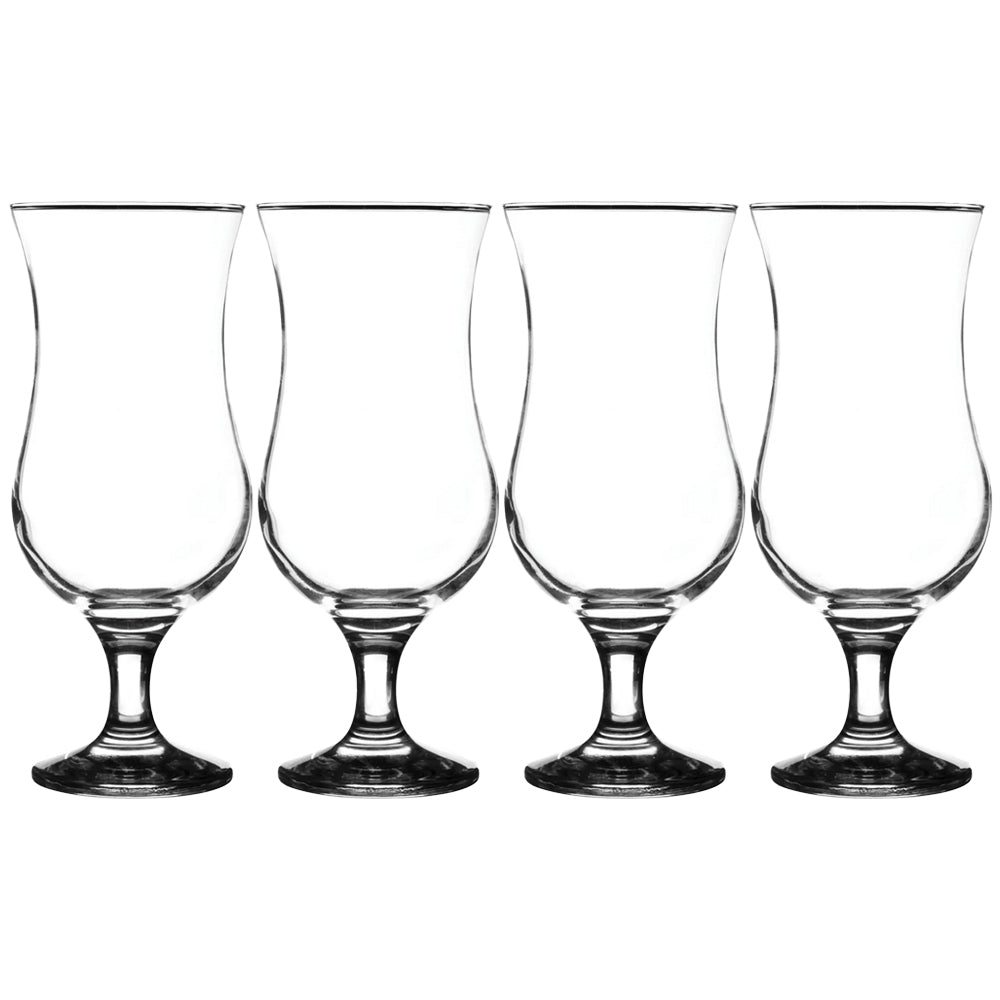 Set Of 4 Hurricane Stemmed Cocktail Glasses