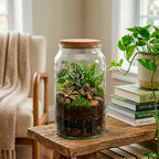 Half Open Terrarium Bottle With Cork Lid