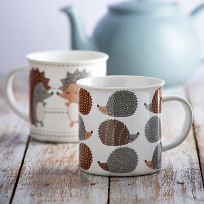 Set Of 4 Hedgehog Fina China Mugs