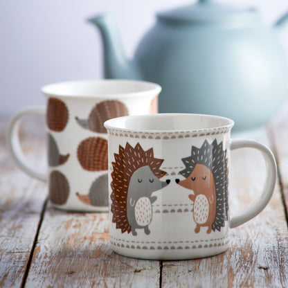 Set Of 4 Hedgehog Fina China Mugs