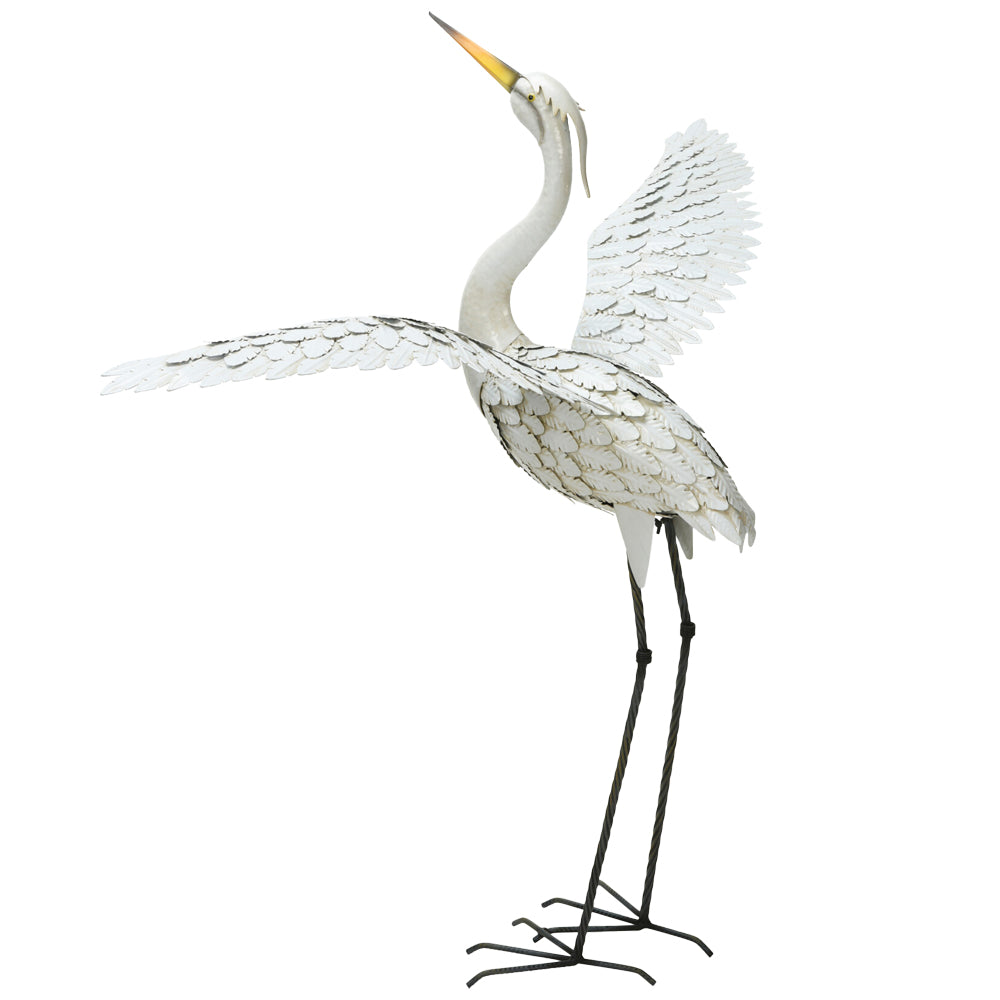 Metal Skyward Heron Garden Ornament