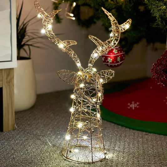 Light Up Stags Head Decoration