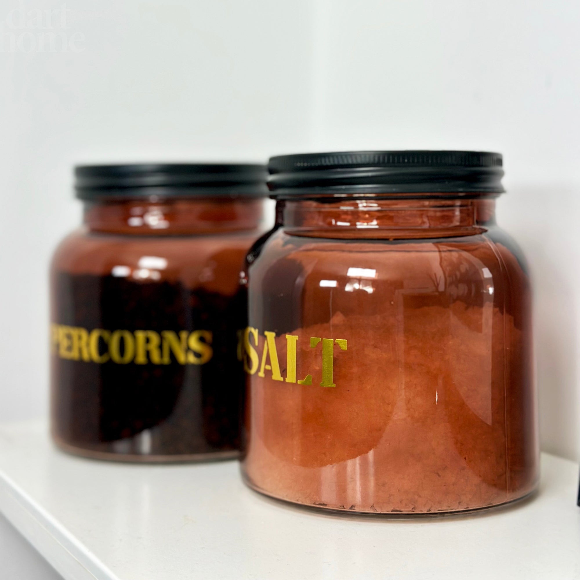 Amber Salt And Peppercorn Jars