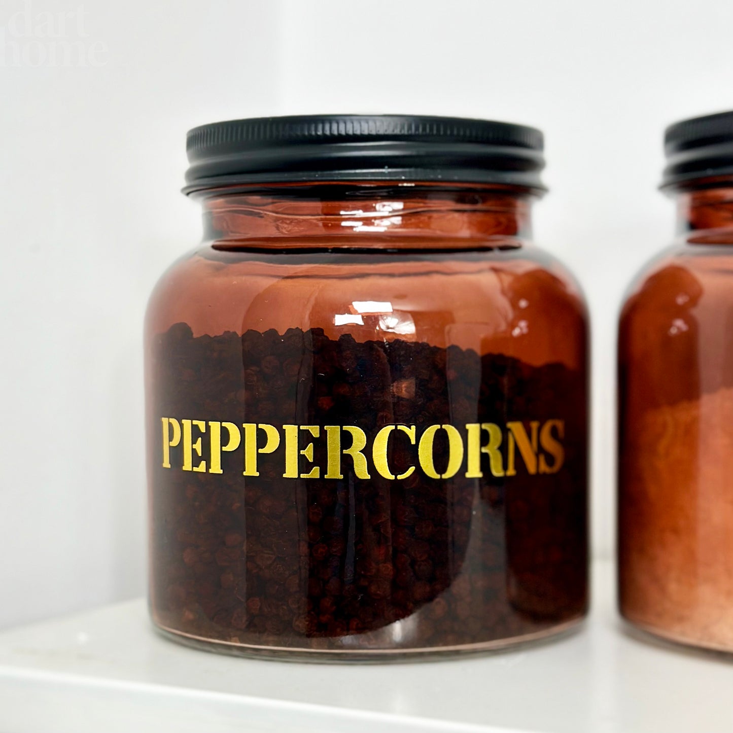 Amber Salt And Peppercorn Jars