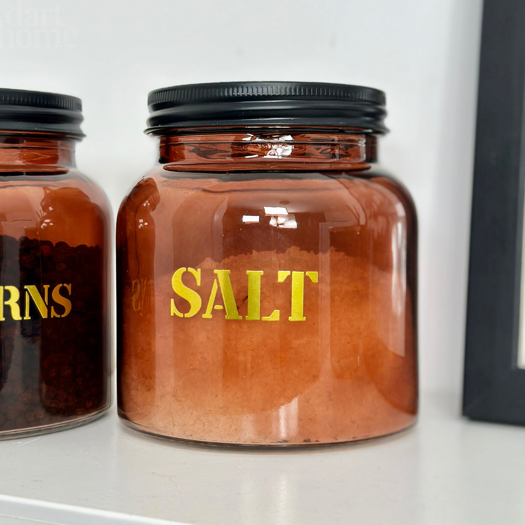 Amber Salt And Peppercorn Jars