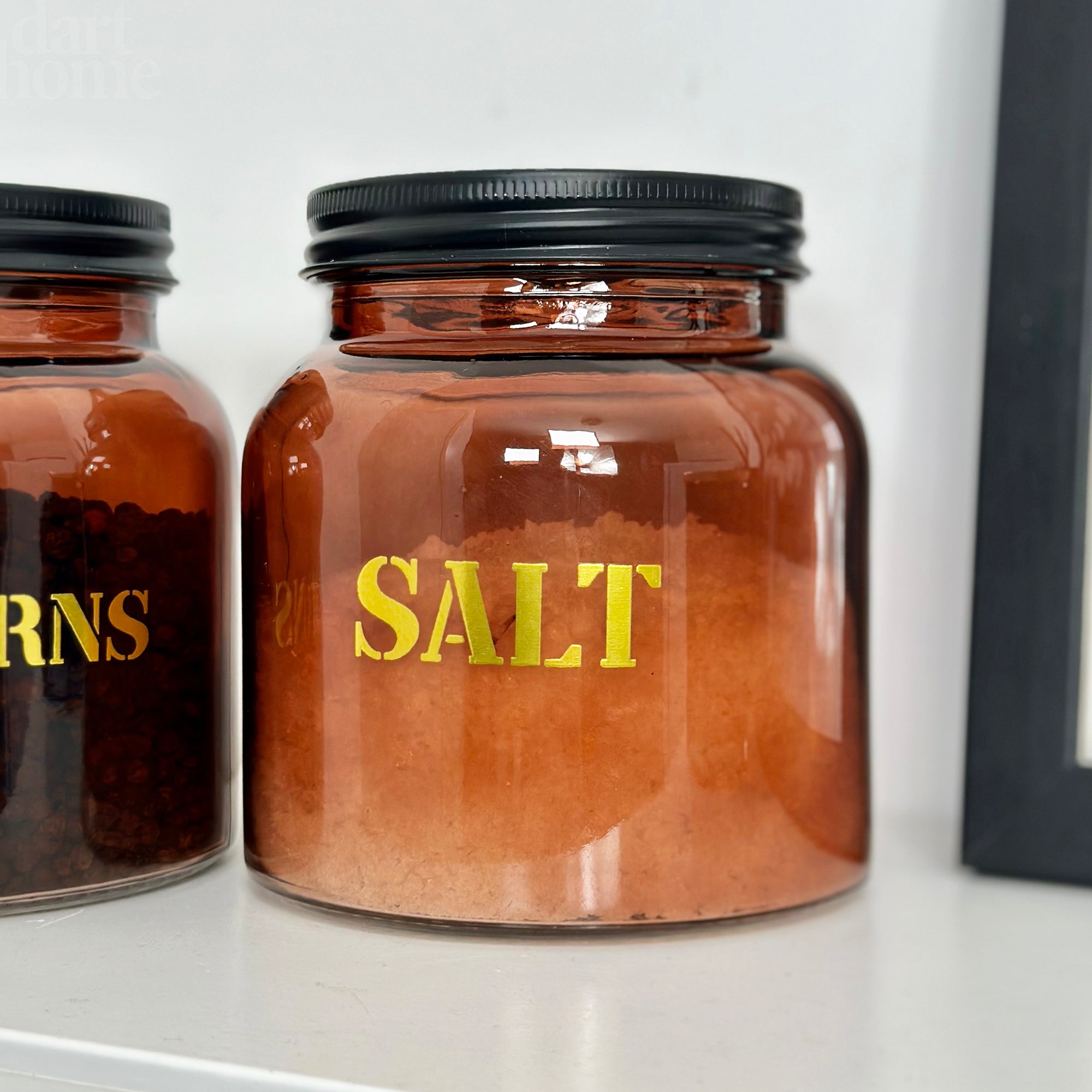 Amber Salt And Peppercorn Jars