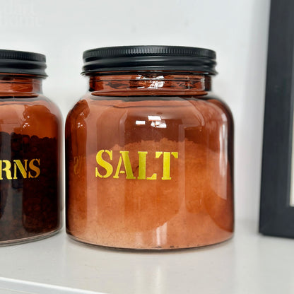 Bernsteinfarbene Salz- und Pfefferkorngläser