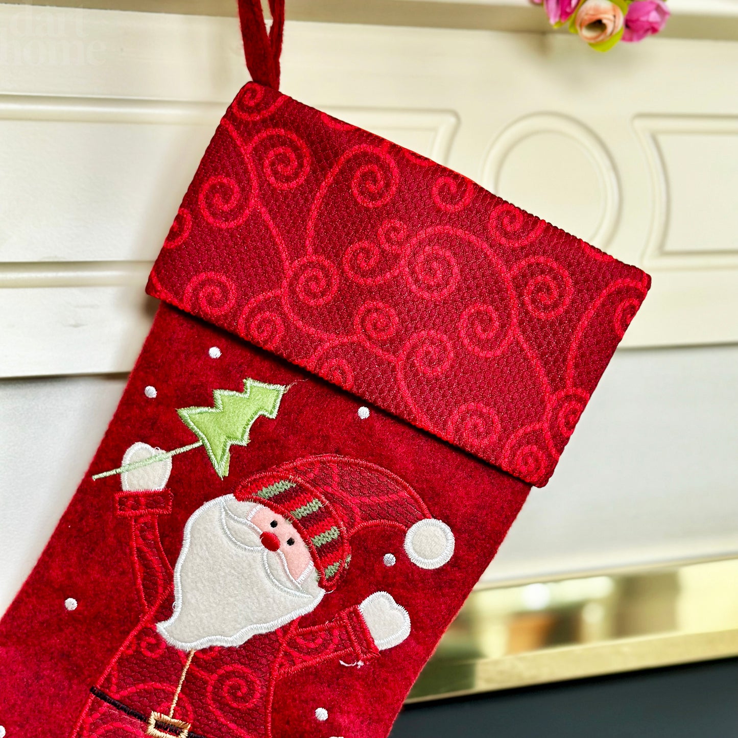 Red Happy Santa Christmas Stocking