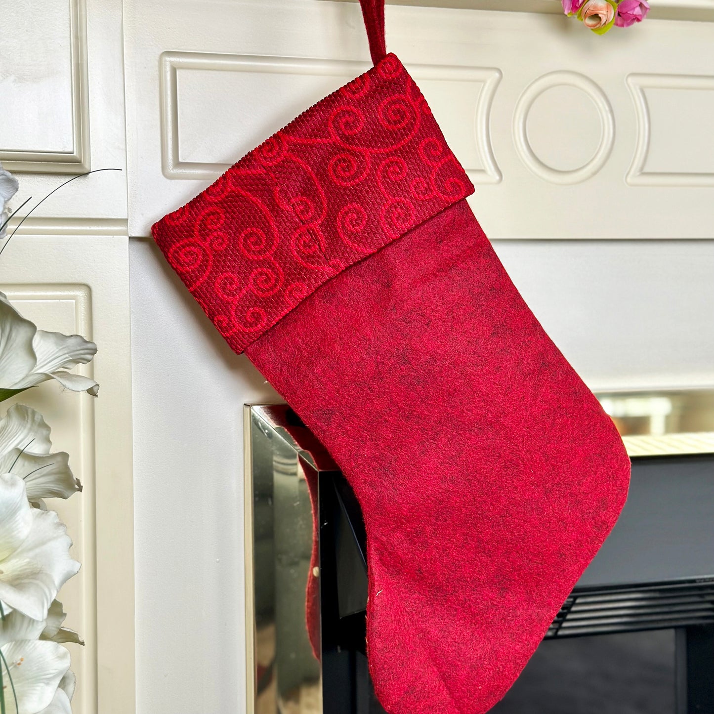 Red Happy Santa Christmas Stocking