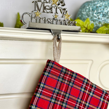 Tartan Sackleinen-Rentier-Weihnachtsstrumpf