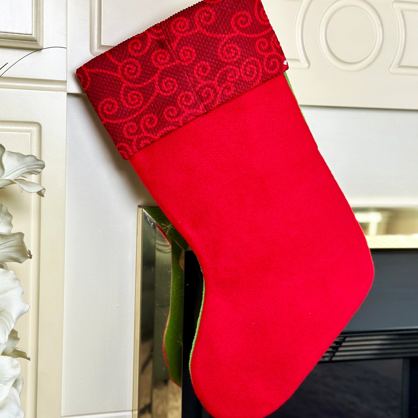 Skiing Santa Christmas Stocking