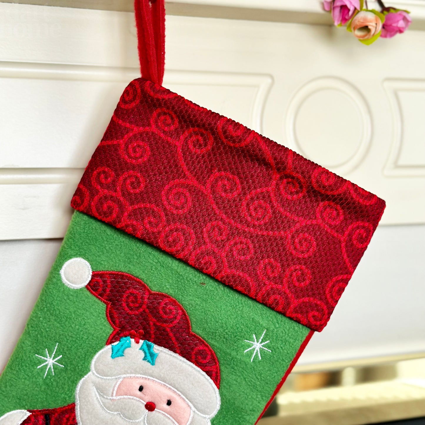 Skiing Santa Christmas Stocking