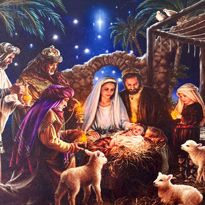 Nativity Scene LED Canvas Art