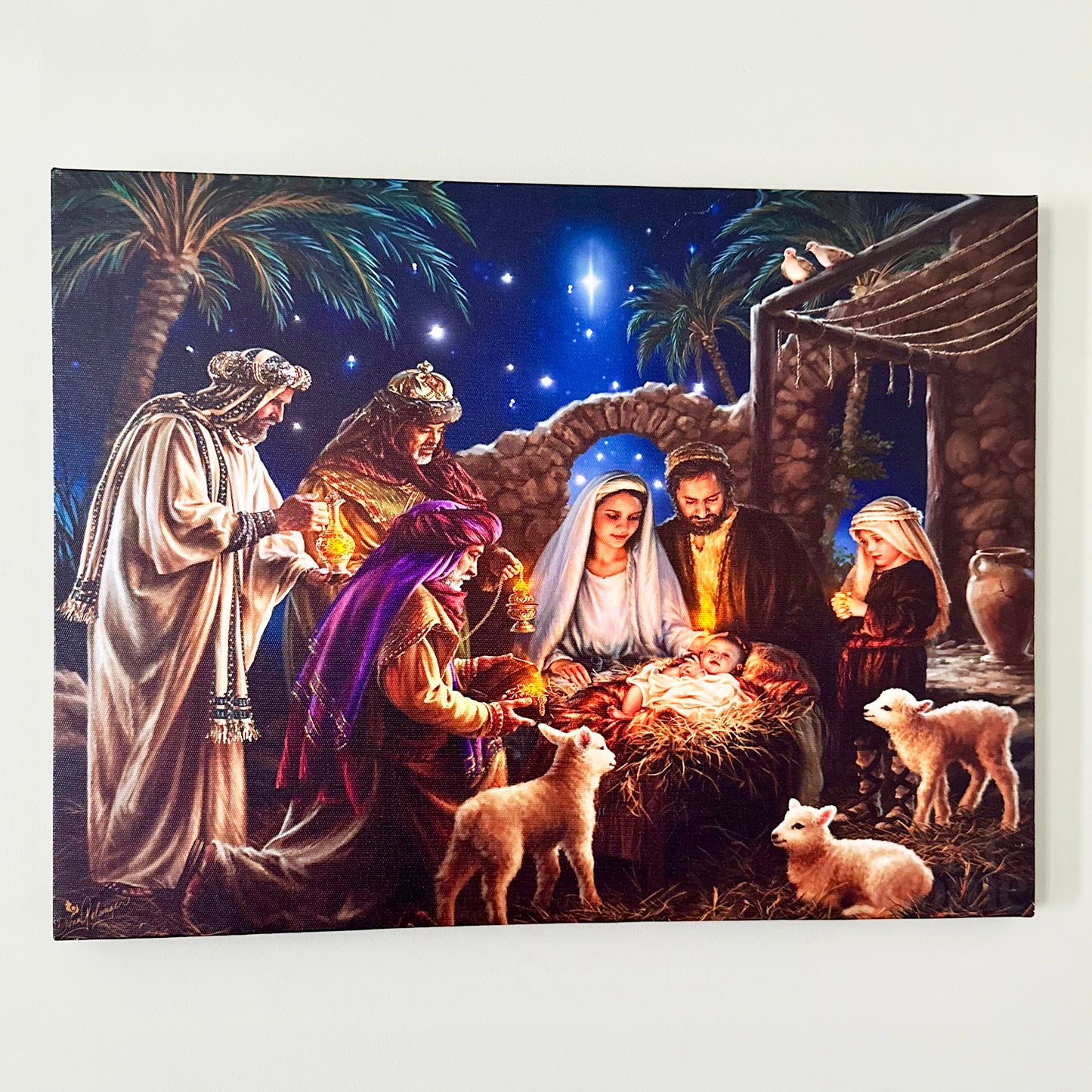 Nativity Scene LED Canvas Art