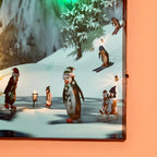 Winter Penguin Northern Lights LED Canvas Art