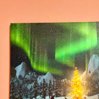 Winter Penguin Northern Lights LED Canvas Art