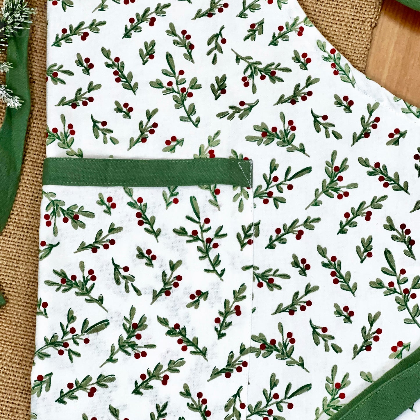 Christmas Holly Berry Apron