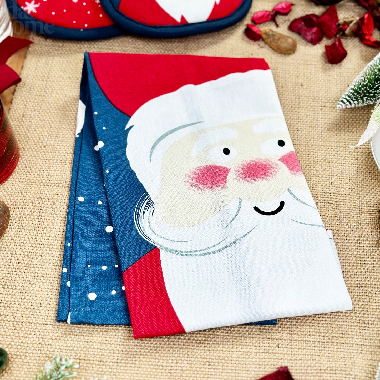 Pack Of 2 Ho Ho Ho Santa Tea Towels