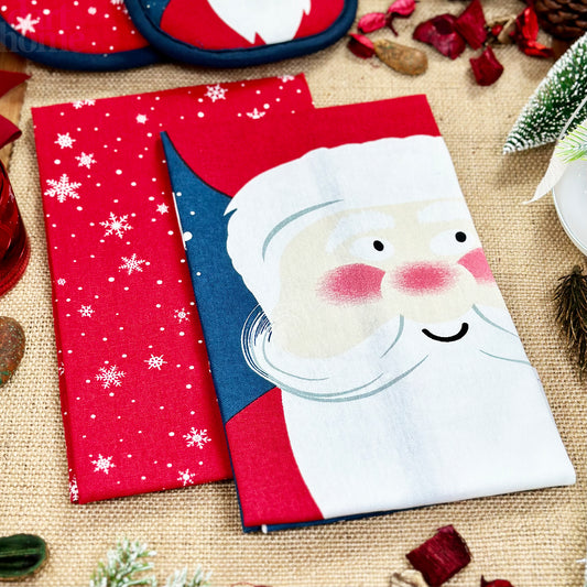 Pack Of 2 Ho Ho Ho Santa Tea Towels