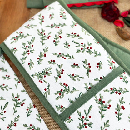 Christmas Holly Double Oven Glove