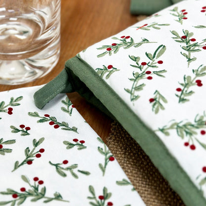 Christmas Holly Double Oven Glove