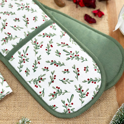 Christmas Holly Double Oven Glove