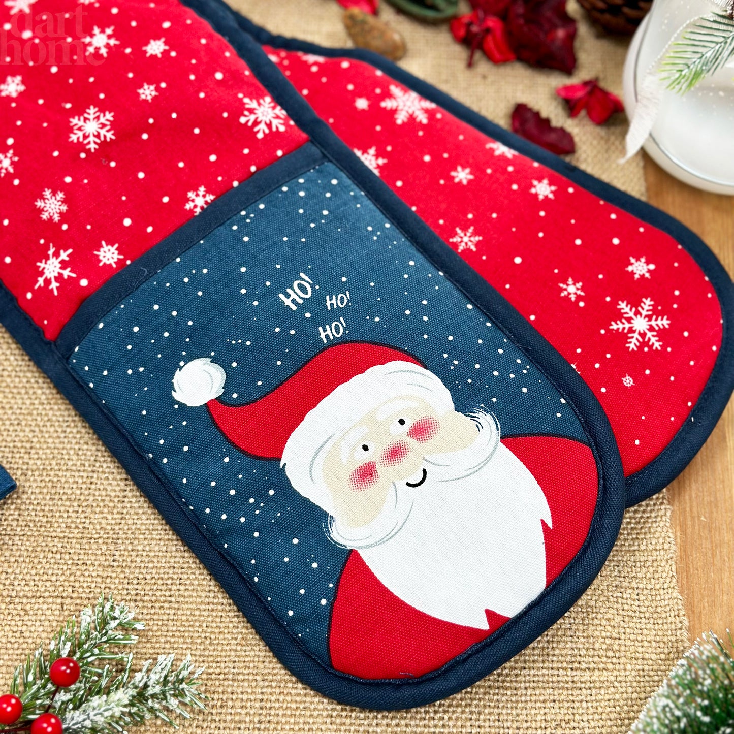 Ho Ho Ho Santa Double Oven Glove