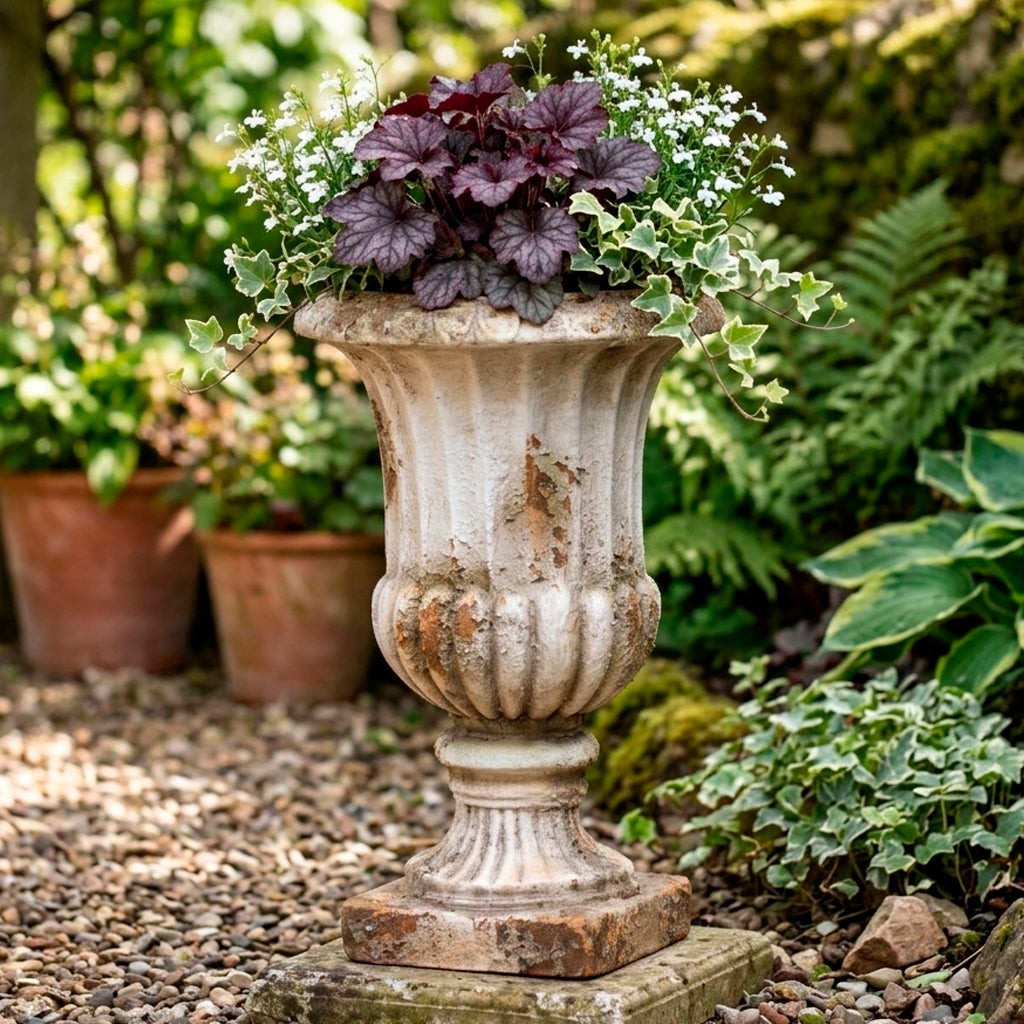 Distressed Footed Urn Planter