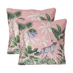 Set Of 2 Pink Jungle Leopard Outdoor Cushions