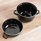 2 Litre Black Enamel Mussel Pot With Lid