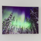Christmas Forest Northern Lights LED Canvas Art